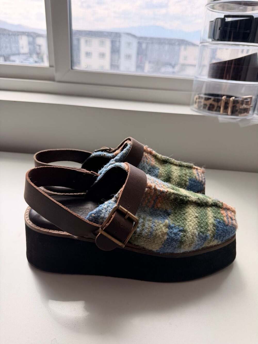 Free People Astrid Platform Mule Clogs in Stargazer Mix - Picture 2 of 9